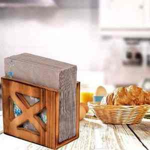 Porte-serviettes en résine époxy et bois d'acacia, rangement pour serviettes, décoration de cuisine, cadeau de pendaison de crémaillère, porte-serviettes en bois - Product Image 5