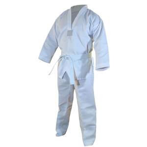 Uniforme de Taekwondo Estilo Clásico con Logotipo Frontal, 100% Algodón, Diseño Transpirable y Ligero para Entrenamiento en Dojo y Desarrollo de Habilidades - Product Image 1