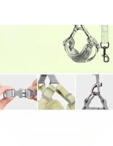 Harnais simple réglable pour chien et laisse réfléchissante avec gilet en polyester/nylon à motif animal pour petits chiens - Product Image 2