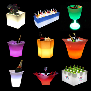 Cubo de champán de plástico luminoso LED con asa para fiestas, bodas, bares, enfriador de vino y cerveza - Product Image 1