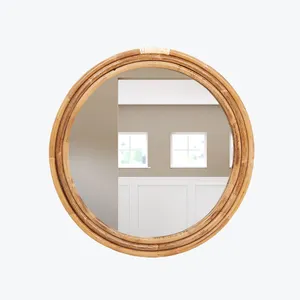 Decoração de parede espelho de rattan com boa qualidade para comprar em massa