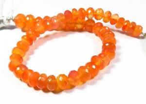 อัญมณีคาร์เนเลียนสีส้มธรรมชาติ6-8มม. ลูกปัด cornelian briolette rondelle ขนาด8นิ้วเพชรพลอยหลวมสำหรับเครื่องประดับ - Product Image 6