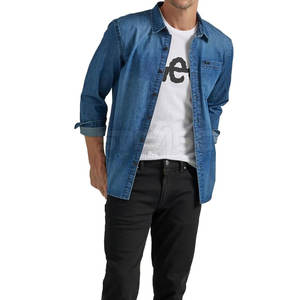 Camisa de Mezclilla para Hombre, Estilo Moderno, Costuras Limpias, Casual, Transpirable, 100% Algodón, Fácil de Usar - Product Image 3