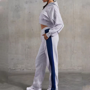 Women 2 Pieces Track Suit <b>Crop</b> <b>Top</b> T Shirt Hoodies Thick Fabric Sweat Suits Women Set Woman's Hoodie 2026 - Product Image 2