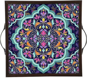 Rectangle Naturel Bois Émail Imprimer Alimentaire Plateau De Service Émail Autocollant Imprimer Plateau Maison Hôtel Restaurant Utiliser designer look - Product Image 3