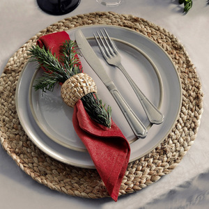 Rattan napkin rings dining table decor hot selling natural woven ring <b>set</b> for <b>dinner</b> napkins - Product Image 6