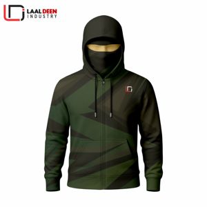 Design Personnalisé Logo Streetwear Plain Épais Coton vierge Zip Up Ninja Hoodie Manches Polaire Oversize Cropped Hoodies Hommes - Product Image 1