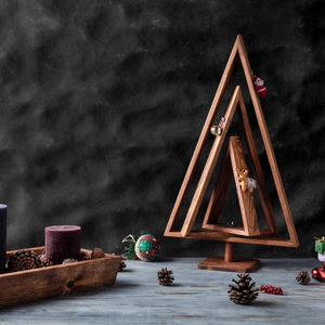 Árbol de Navidad de madera de pino natural de alta calidad hecho a mano con soporte para decoración de Navidad del hogar - Product Image 2