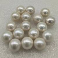 AA + naturel 12-14mm rond perle d'eau douce en vrac demi et non percé croustillant et lumineux polyvalent pour la fabrication de bijoux