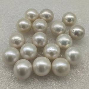 AA + naturel 12-14mm rond perle d'eau douce en vrac demi et non percé croustillant et lumineux polyvalent pour la fabrication de bijoux - Product Image 2