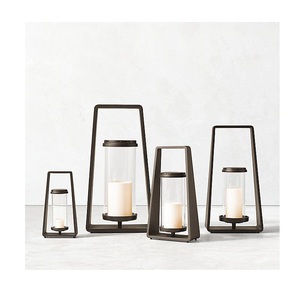 Metal and Glass Decorative Lanterns With <b>Rose</b> <b>Gold</b> Finished Border in Glass Body for Luxury Home <b>Decoration</b> - Product Image 5