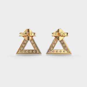 Pendientes de Triángulo Geométrico con Diamantes Chapados en Oro de 18K, Minimalistas, para Uso Diario, Unisex - Product Image 2