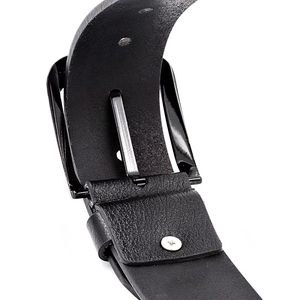 Boucle ardillon Jeans taille ceinture élastique hommes cuir de vachette véritable ceintures Design de luxe boucle ceinture mâle - Product Image 3