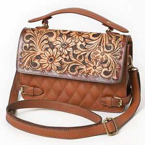 Sac à bandoulière en cuir de vachette floral occidental à la mode écologique usiné à la main gland fermeture éclair fermeture éclair usine directement fabricant - Product Image 1