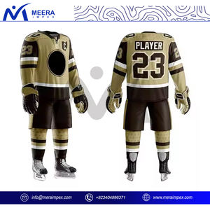 ชุดเครื่องแบบฮ็อกกี้น้ำแข็งของผู้ชายชุดเสื้อและกางเกงผ้าระบายอากาศ - Product Image 2