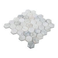 Mosaïque en calcite Calacatta Cressa Union, carreaux hexagonaux 12 x 12, motif moderne, imperméable, pour sols de salle de bain et hôtels, finition polie