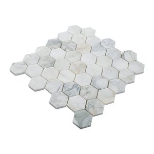 Mosaïque en calcite Union Calacatta Cressa, carreaux hexagonaux 12 x 12, imperméables, pour sol, chambre, couloir, surface polie - Product Image 4