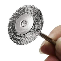 Brosse à roue miniature en fil d'acier inoxydable robuste de haute qualité pour polissage industriel et nettoyage de métaux, personnalisable OEM, vente en gros