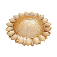 Diya décorative en laiton électroplaqué, Urli de style indien en forme de fleur, étanche, faite à la main, écologique, pour la décoration intérieure