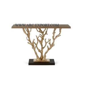 คอนโซลโต๊ะกระจกสีดำทำด้วยมือนักออกแบบแนววินเทจคลาสสิกทันสมัยห้องรับประทานอาหารคอนโซลโต๊ะเฟอร์นิเจอร์ - Product Image 5