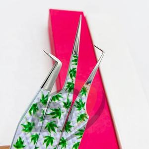 แหนบต่อขนตาปรับแต่งโลโก้ได้ตามต้องการด้ามจับแข็งแรงเคลือบกระดาษสแตนเลสทนทานปลายแหลมสวยงาม - Product Image 6