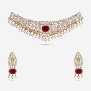 Zircon Necklace 191715 Elegant <b>Wedding</b> <b>Accessory</b> with Dazzling Zircon Stones - Product Image 1