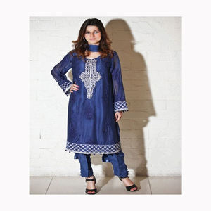 Salwar Kameez-Sari élégant en soie et coton pour mariage, vêtements indiens et pakistanais - Product Image 2