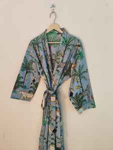 Batas de Algodón para Mujer, Estilo Kimono, para Safari en la Jungla, Chaqueta para el Té de la Mañana, Bata de Algodón para Damas de Honor, Bata de Verano, Bata de Baño, Regalo - Product Image 4