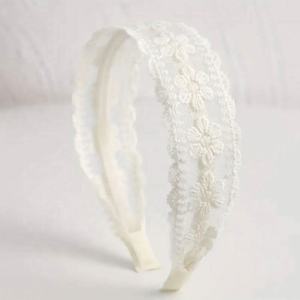 Evergreat <b>Bohemian</b> Vintage Lace Headband Cream White Floral European-American Style <b>Hair</b> Accessory for Women Chic Bridal Gift - Product Image 4