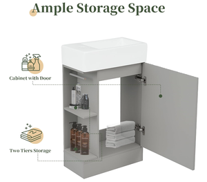 Pequeño diseño moderno de PVC Blister impermeable a prueba de humedad gabinete de baño muebles de melamina de gama alta para el hogar y hoteles - Product Image 3