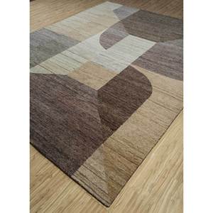 พรมขนสัตว์ถักมือสีเบจและสีน้ำตาลลายแบบนามธรรมสำหรับห้องนั่งเล่น ทางเข้าบ้าน และโถงทางเดินสำหรับวัยรุ่น-AIWL-3008 - Product Image 2