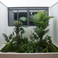 Hochwertige Wohnkultur Künstliche Topf 8,5 FT 3 Köpfe Extra hohe tropische gefälschte Palme mit 39 Blättern Faux Tree