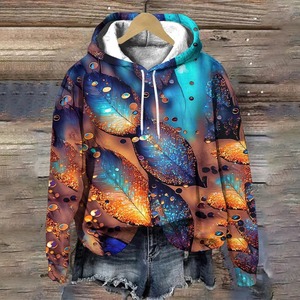 Sudadera con capucha de plumas con estampado 3D Floral de estilo Floral de lujo, Sudadera de punto de gran tamaño para hombres y mujeres, abrigo de Nuevo Año, regalo para invierno - Product Image 5