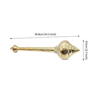 Llavero de latón macizo con diseño de Hanuman Ji Gada de alta calidad con acabado pulido de estilo antiguo moderno para sujetar llaves - Product Image 2