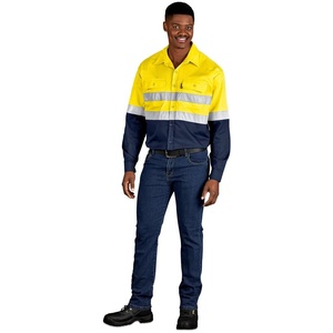 Camiseta de Alta Visibilidad Reflectante y Transpirable de Algodón con Certificación BS, Camisa de Seguridad de Manga Larga para Trabajo, Almacén y Construcción - Product Image 4