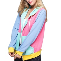 Sweat-shirt à capuche décontracté pour femme, style streetwear, manches courtes, tie-dye, avec poche zippée sur le devant