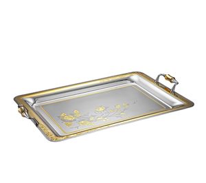 Bandejas de servicio de latón de último diseño con elegante bandeja de comida con acabado moderno, perfecta para uso doméstico contemporáneo - Product Image 3