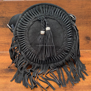 แฟชั่นใหม่กระเป๋าสะพายไหล่หนังนิ่มทรงกลมกระเป๋าสะพายข้างสไตล์โบฮีเมียนสำหรับผู้หญิงกระเป๋าสะพายข้างสไตล์คาวเกิร์ลของขวัญสำหรับเธอ - Product Image 3