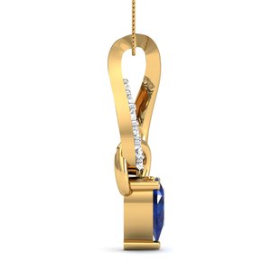 Colgante Boho de Latón con Zirconia Azul Entrelazada, Chapado en Oro de 18k, Clásico y Delicado, Venta al por Mayor para Mujer - Product Image 3
