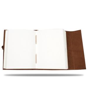 Carnet de croquis en cuir pleine fleur fait main avec logo personnalisé, couverture rigide en coton, fermeture à sangle, faible MOQ, OEM ODM pour crayon - Product Image 2