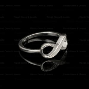Bague de fiançailles en argent sterling 925 de haute qualité, plaquée argent, avec un serti semi-monté en forme de canal infini, bijoux de souvenir - Product Image 6