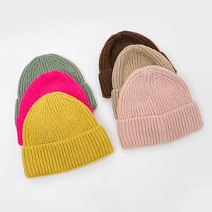 Gorro de punto de invierno Unisex de alta calidad, gorro de punto de ganchillo de poliéster de Color sólido, gorro de punto de invierno al por mayor - Product Image 2