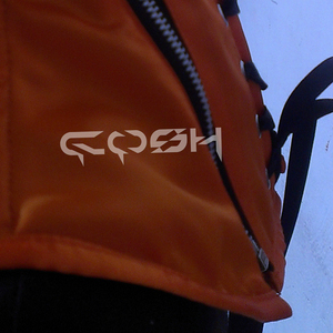 Collar de satén naranja estilo corsé gótico con varillas de acero para bondage y fetichismo - Product Image 3