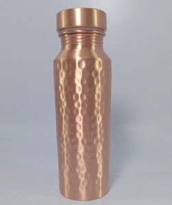 Beautiful Eco-Friendly Copper <b>Water</b> <b>Bottle</b> with Custom Shape Lid Unique Kitchen Accessories Customized Metal Drinkware - Product Image 5