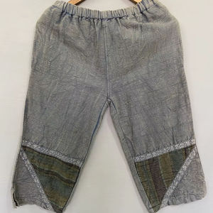 Nouveau pantalon long pour femme grande taille en coton et lin, fait main, pour l'été et le yoga - Product Image 1