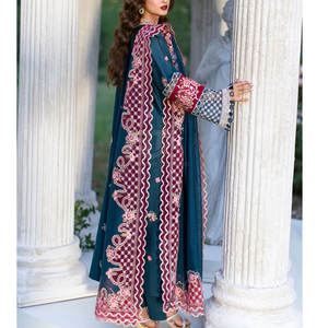 プレミアム品質のカスタムメイドのパキスタン風カジュアルウェア、3ピーススーツ、女性用デジタルプリントのドゥパッタ - Product Image 2