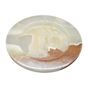 Assiettes décoratives en onyx multicolore naturel, vaisselle en grès artisanale, plat de service pour en-cas avec finition brillante - Product Image 2