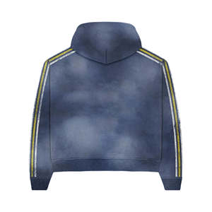 Nuevo Conjunto Deportivo Personalizado de Invierno, Talla Grande, con Bordado Desgastado, Sudadera con Capucha y Pantalones Deportivos Acampanados con Pedrería y Lavado Ácido, Unisex - Product Image 3