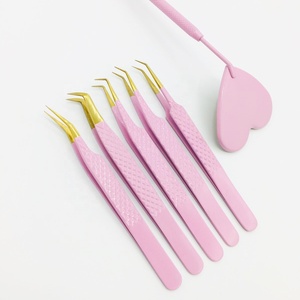 Pince à épiler en acier inoxydable pour extensions de cils, personnalisable avec logo privé, durable et élégante - Product Image 1