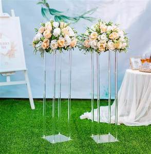 Artfulcosmos - Expositor de Flores Moderno de Acrílico Transparente, Estante Vertical Alto para Esquina, Duradero y Fácil de Montar, para Decoración de Centros Comerciales - Product Image 1